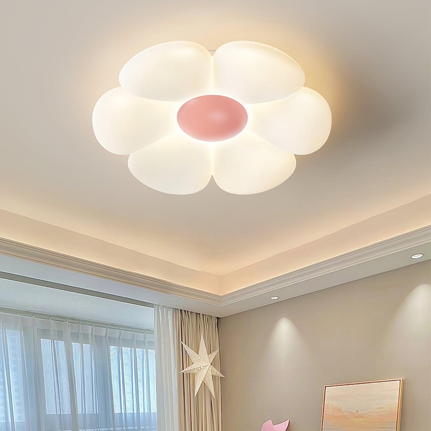 Lyravind | Hexagonale Bloemblaadje Silhouet Inbouw Plafondlamp