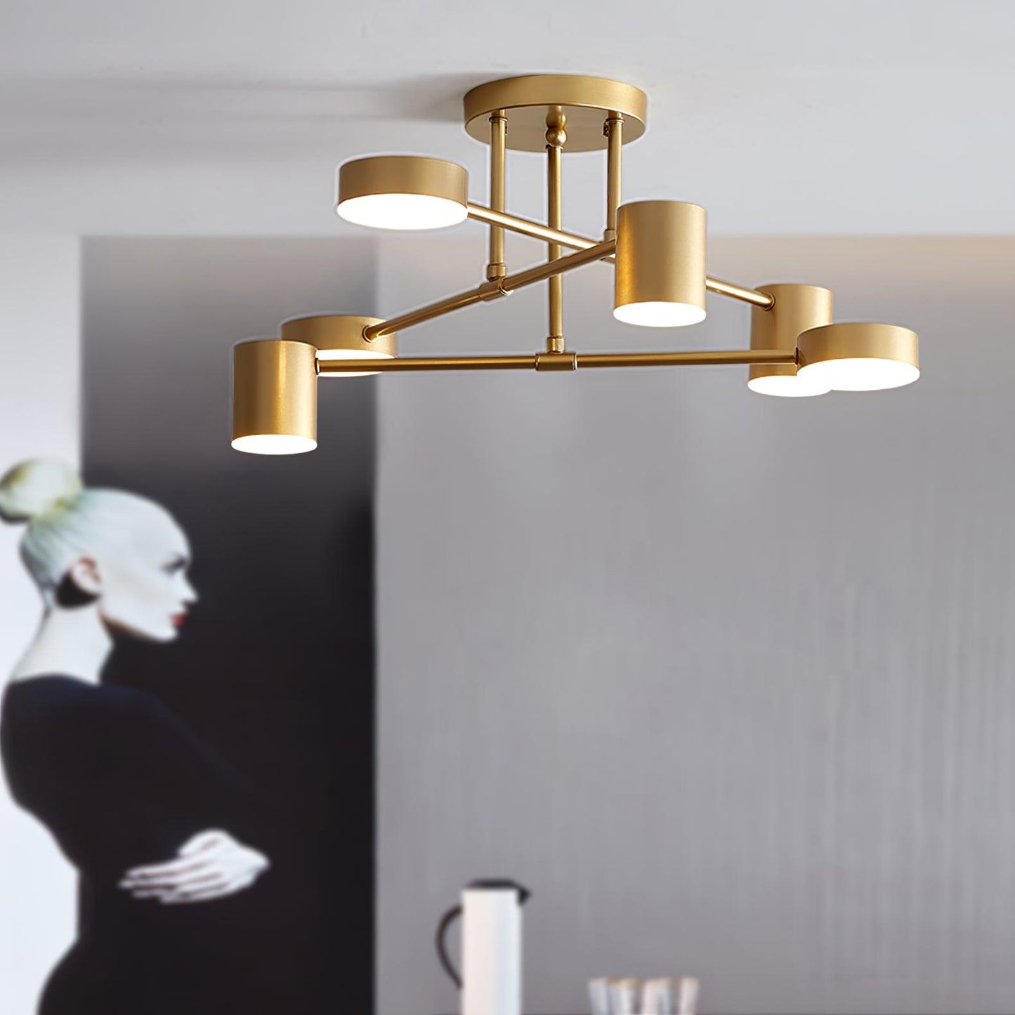Lyrixen | Minimalistische Acryl Geometrische Sputnik Plafondlamp