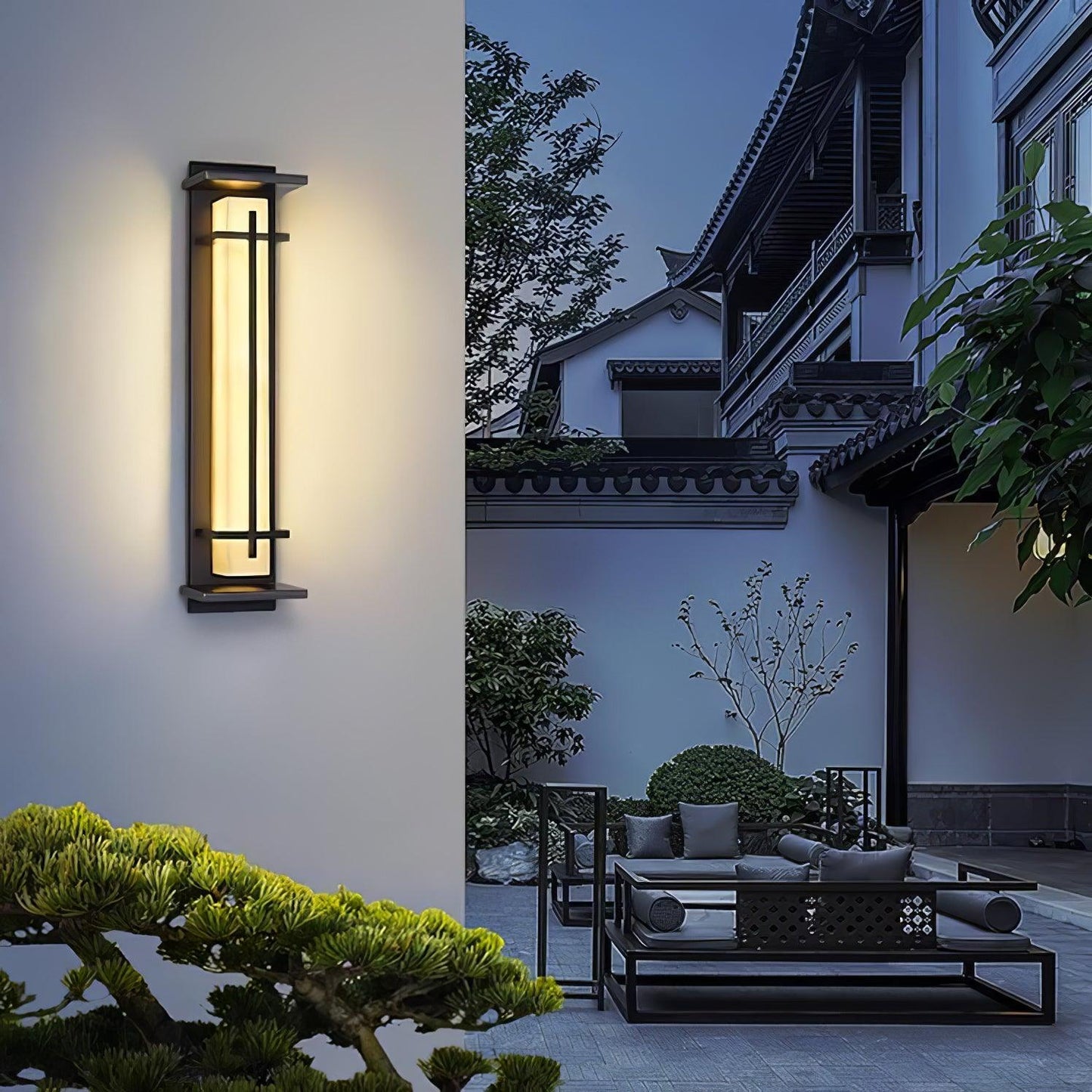 Rayen | Moderne Vierkante Alabaster Waterdichte Buiten Wandlamp