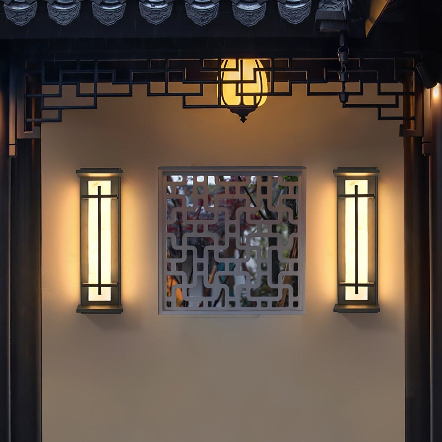 Rayen | Moderne Vierkante Alabaster Waterdichte Buiten Wandlamp