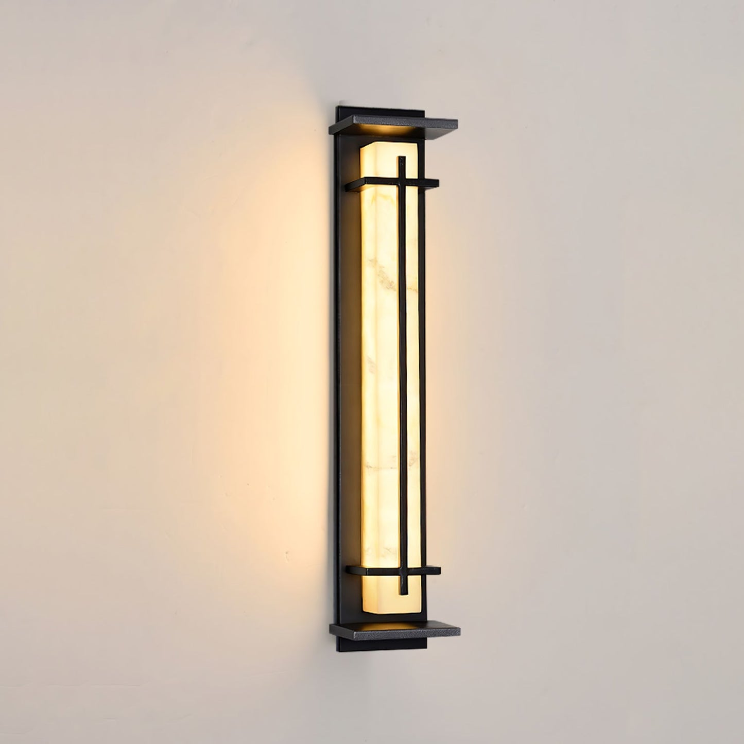 Rayen | Moderne Vierkante Alabaster Waterdichte Buiten Wandlamp