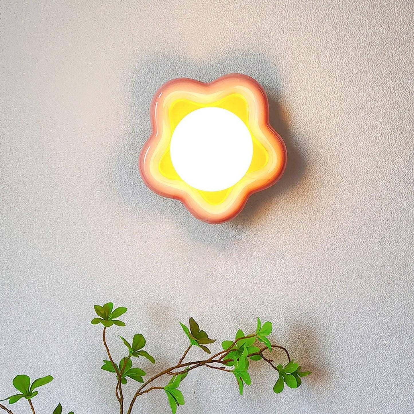 Thaloric | Artistieke Keramische Bloem Sculpturale Wandlamp