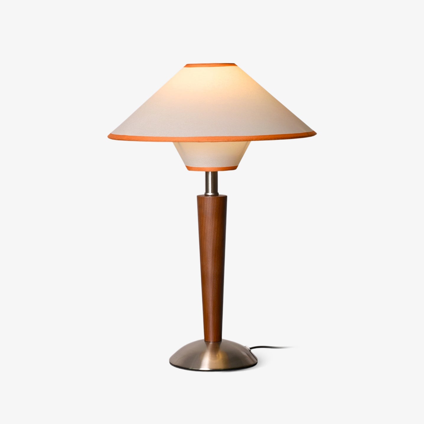 Zymorica | Midcentury Moderne Notenhouten Kolom Accent Tafellamp
