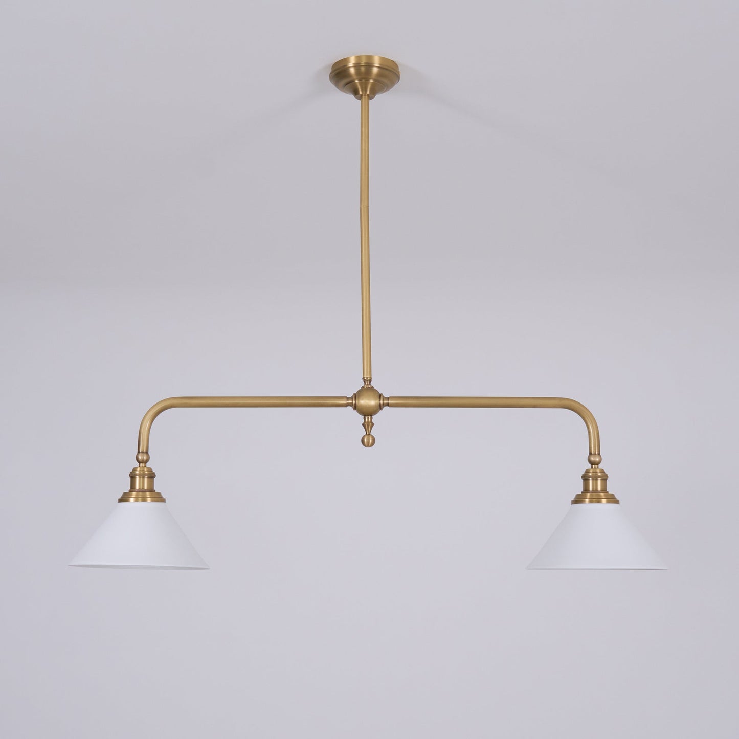 Elowen | Midden Eeuw Metalen Frame Hanglamp met Dubbele Glazen Schermen