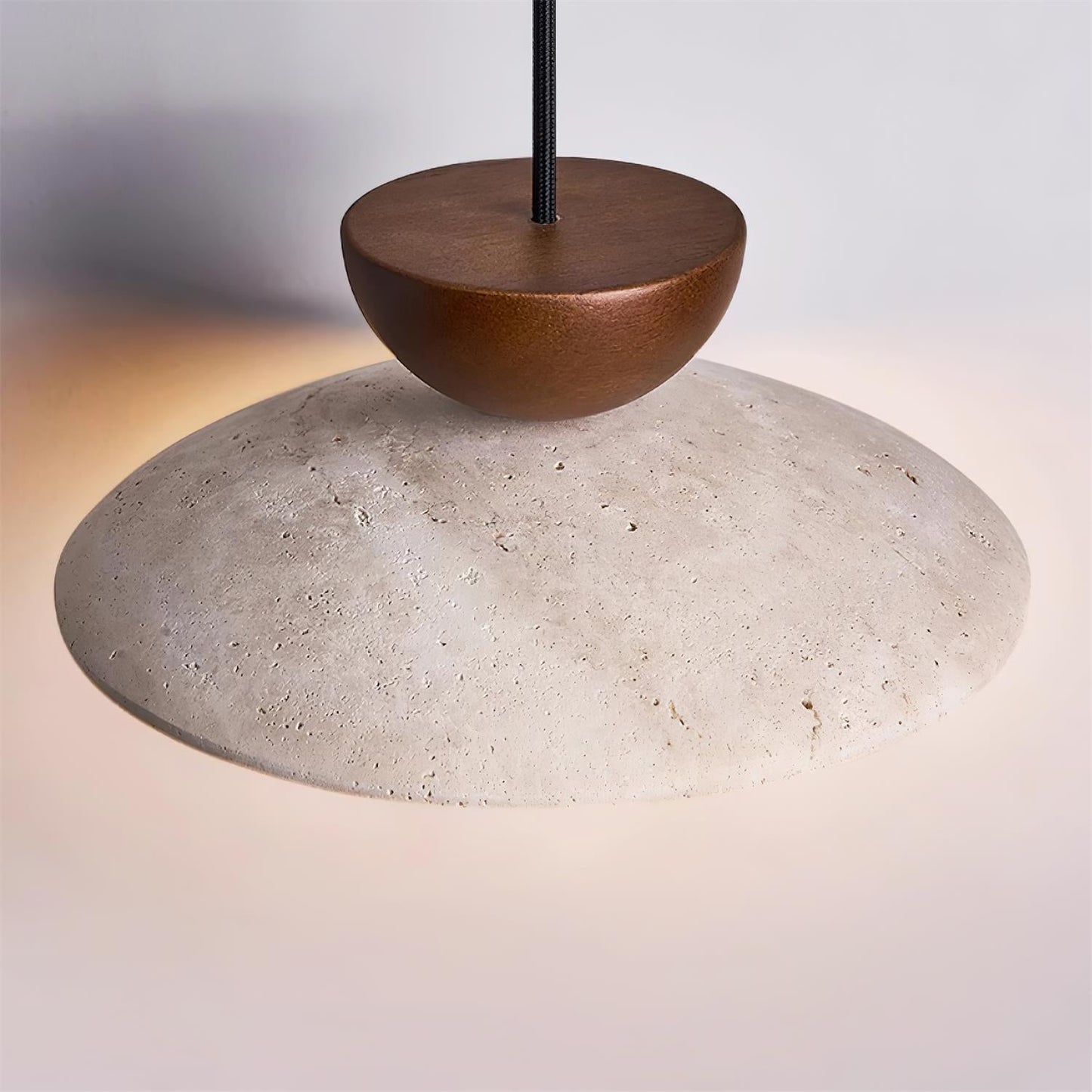 Veeda | Natuurlijke Travertin Steen Bol Hanglamp