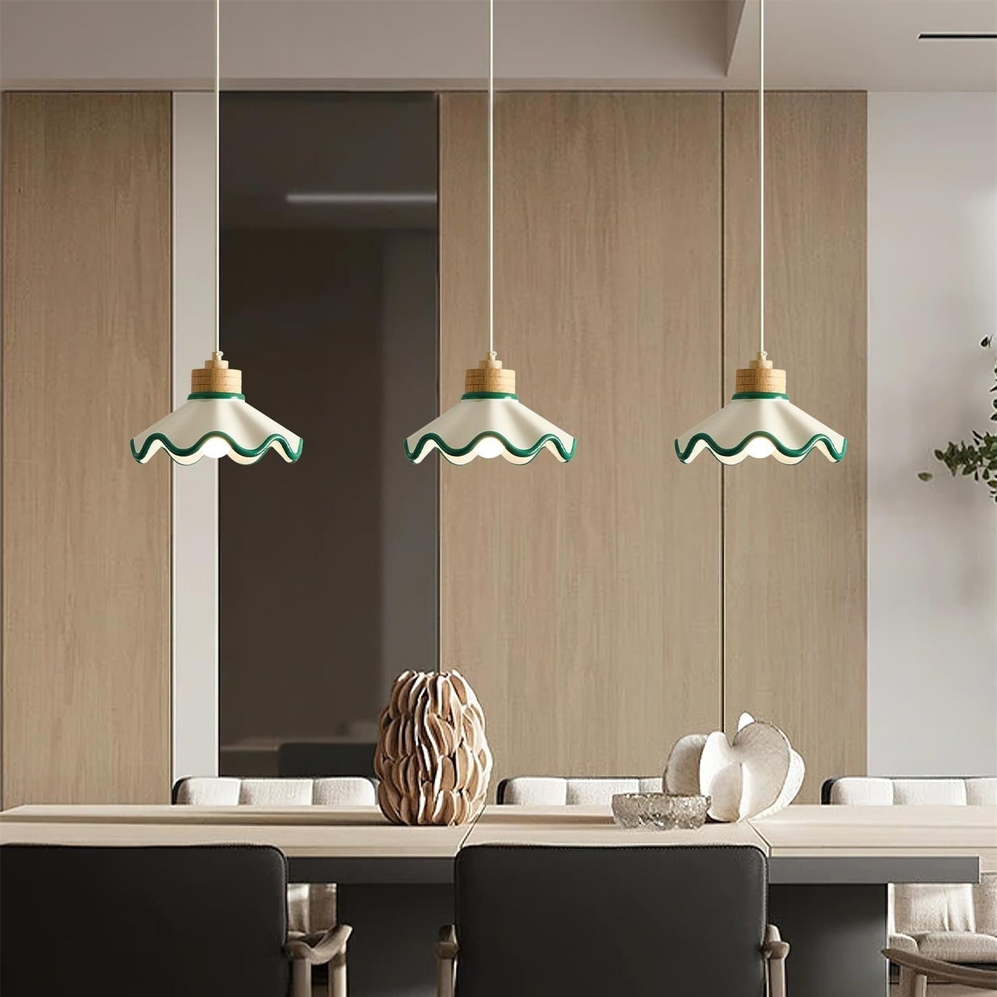 Lythir | Geplooide Schelp Silhouet Gearticuleerde Hars Hanglamp