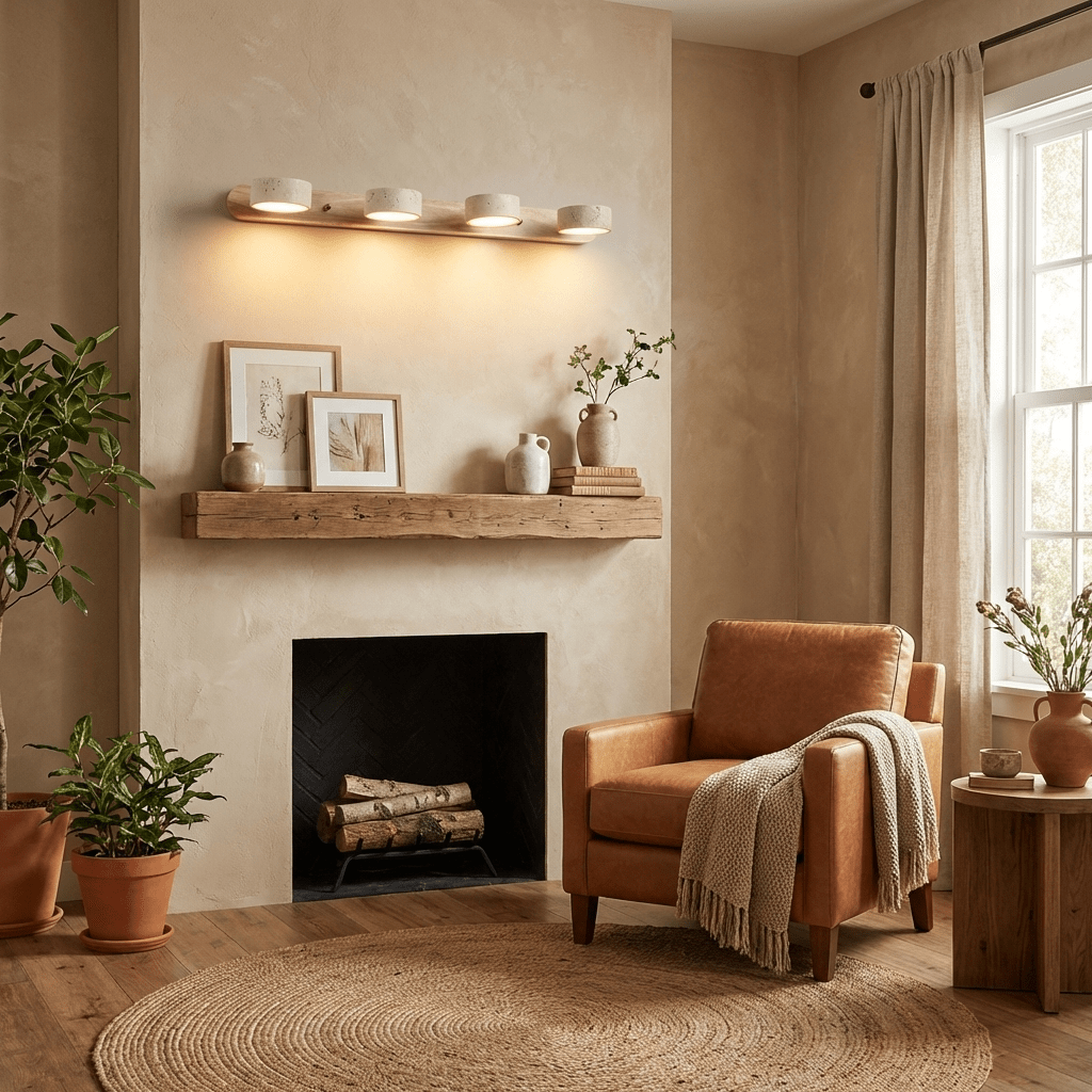 Nyxoris | Geometrische Gestructureerde Travertijn Make-up Wandlamp