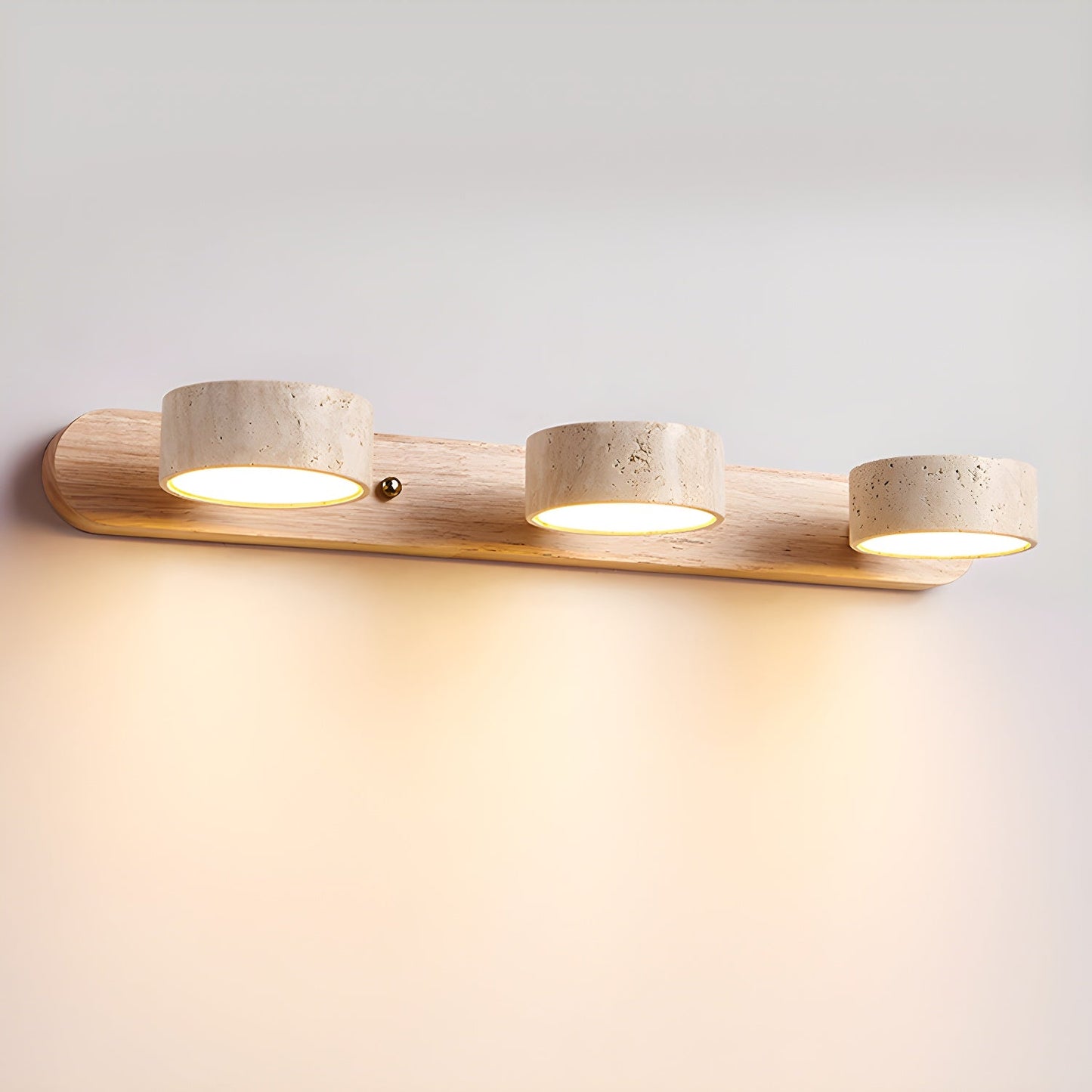 Nyxoris | Geometrische Gestructureerde Travertijn Make-up Wandlamp