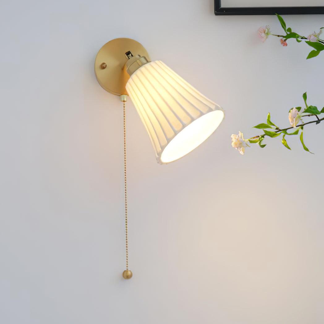 Aethole | Handgemaakte Keramische Vintage Messing Geprofileerde Wandlamp