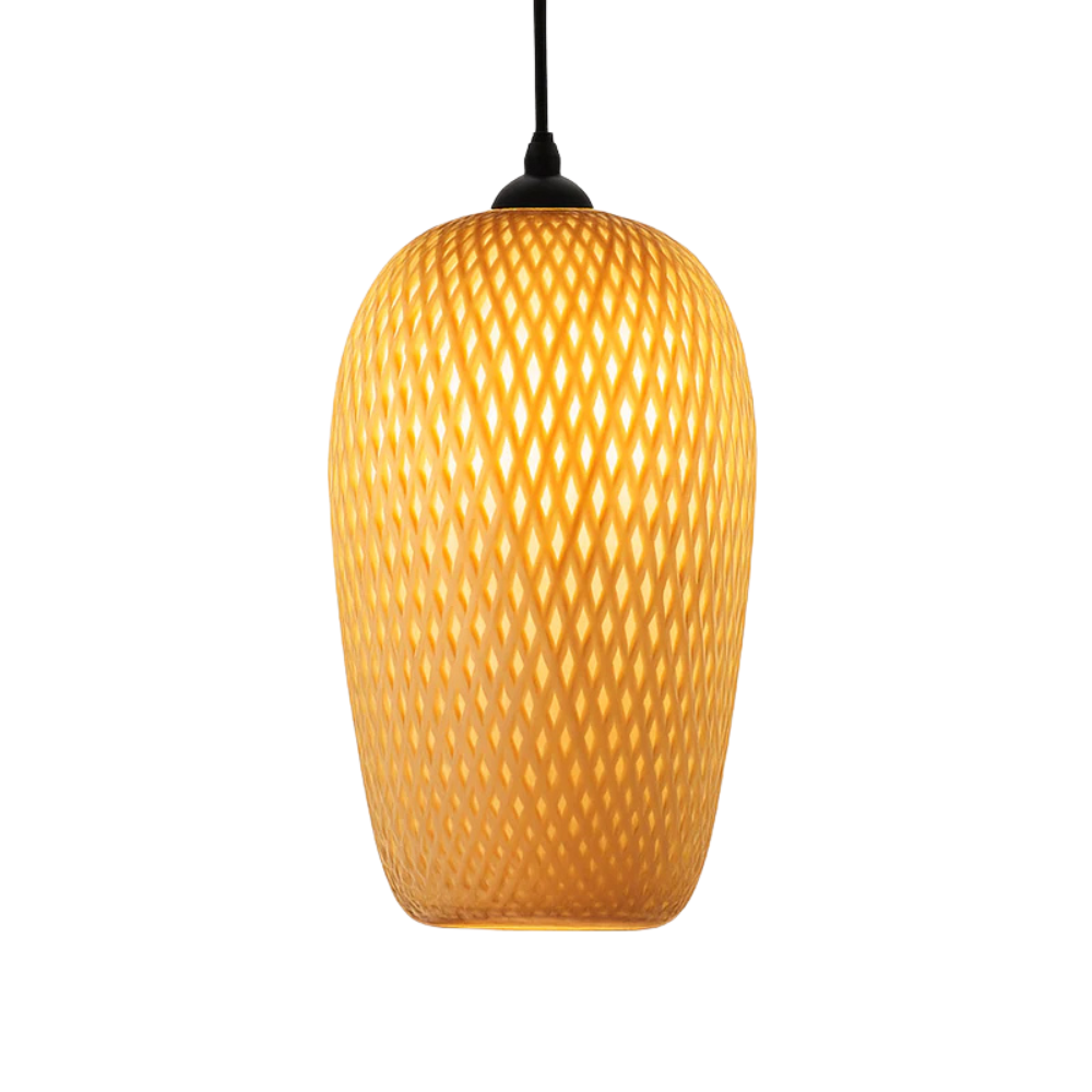 Varengis | Handgeweven Rotan Strohoed Silhouet Bamboe Hanglamp