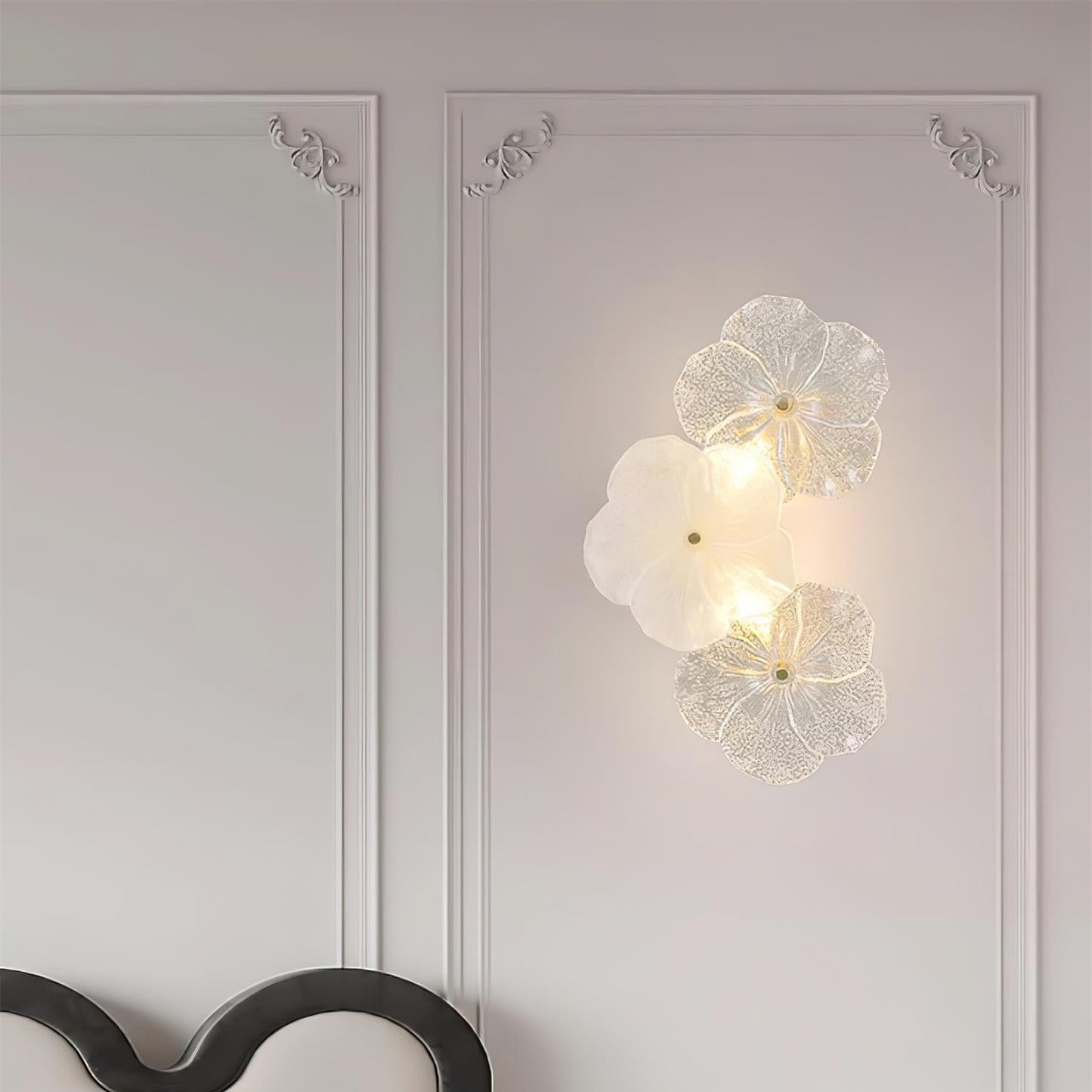 Erislys | Botanische Bloem Sculpturale Glazen Bloemblaadjes Wandlamp