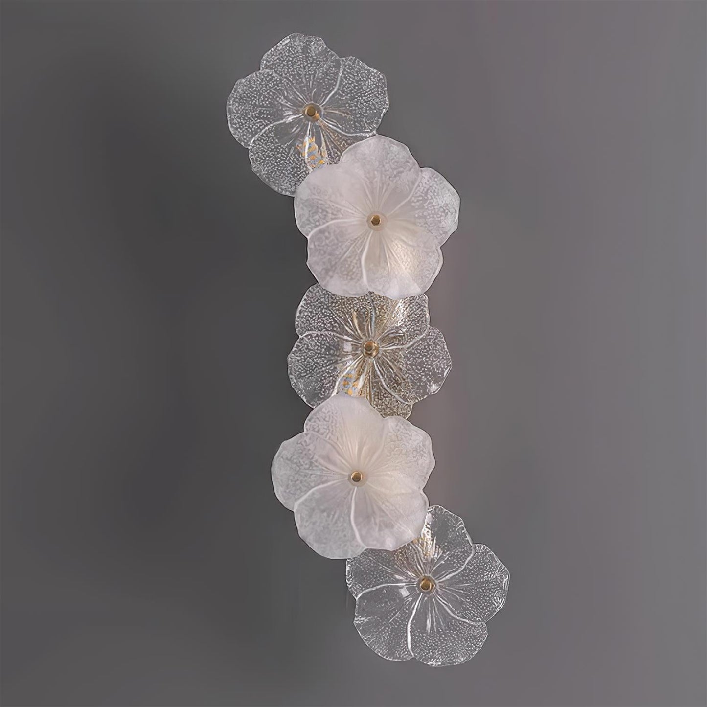 Erislys | Botanische Bloem Sculpturale Glazen Bloemblaadjes Wandlamp