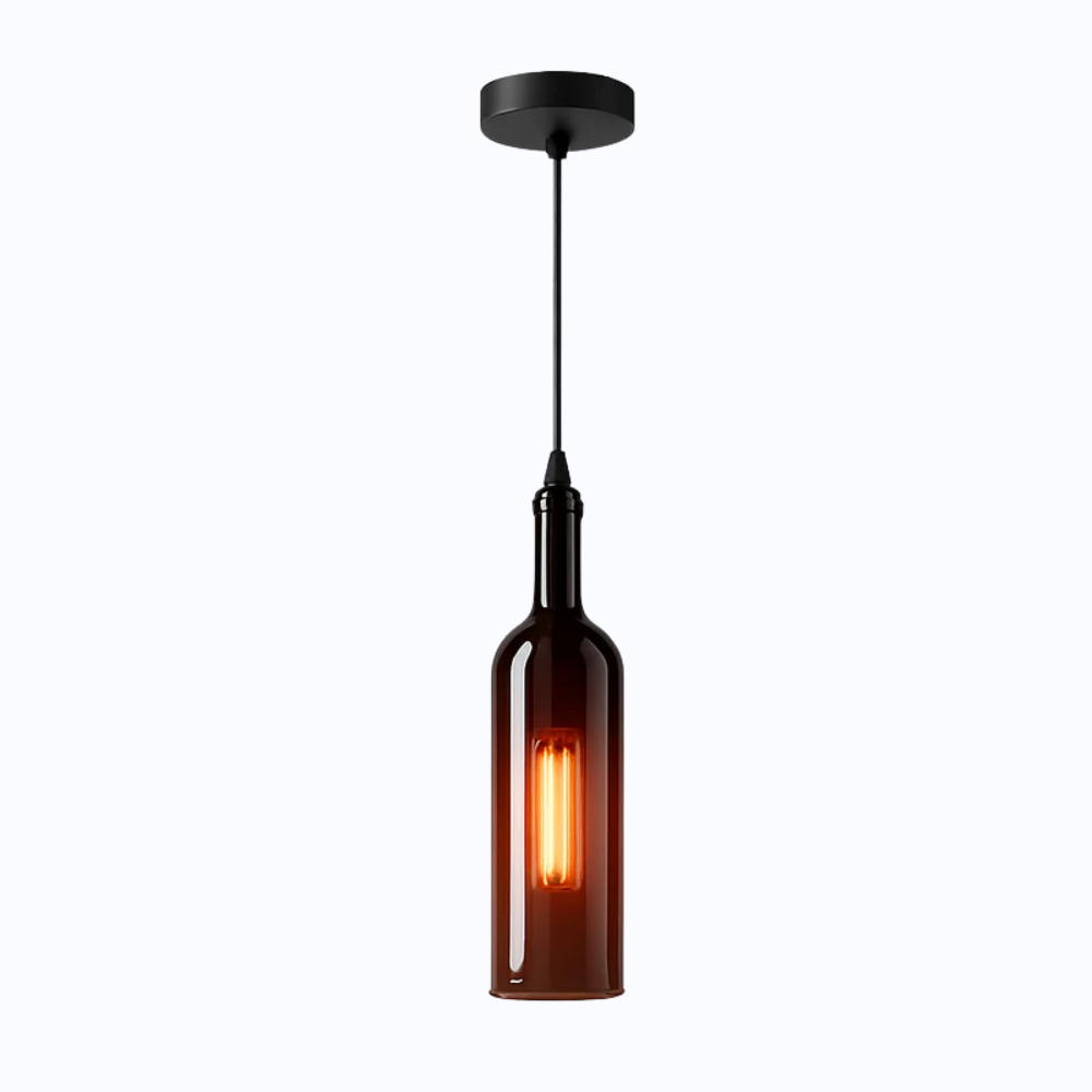 Vireloft | Gesculpteerde Wijnfles Glazen Art Deco Hanglamp