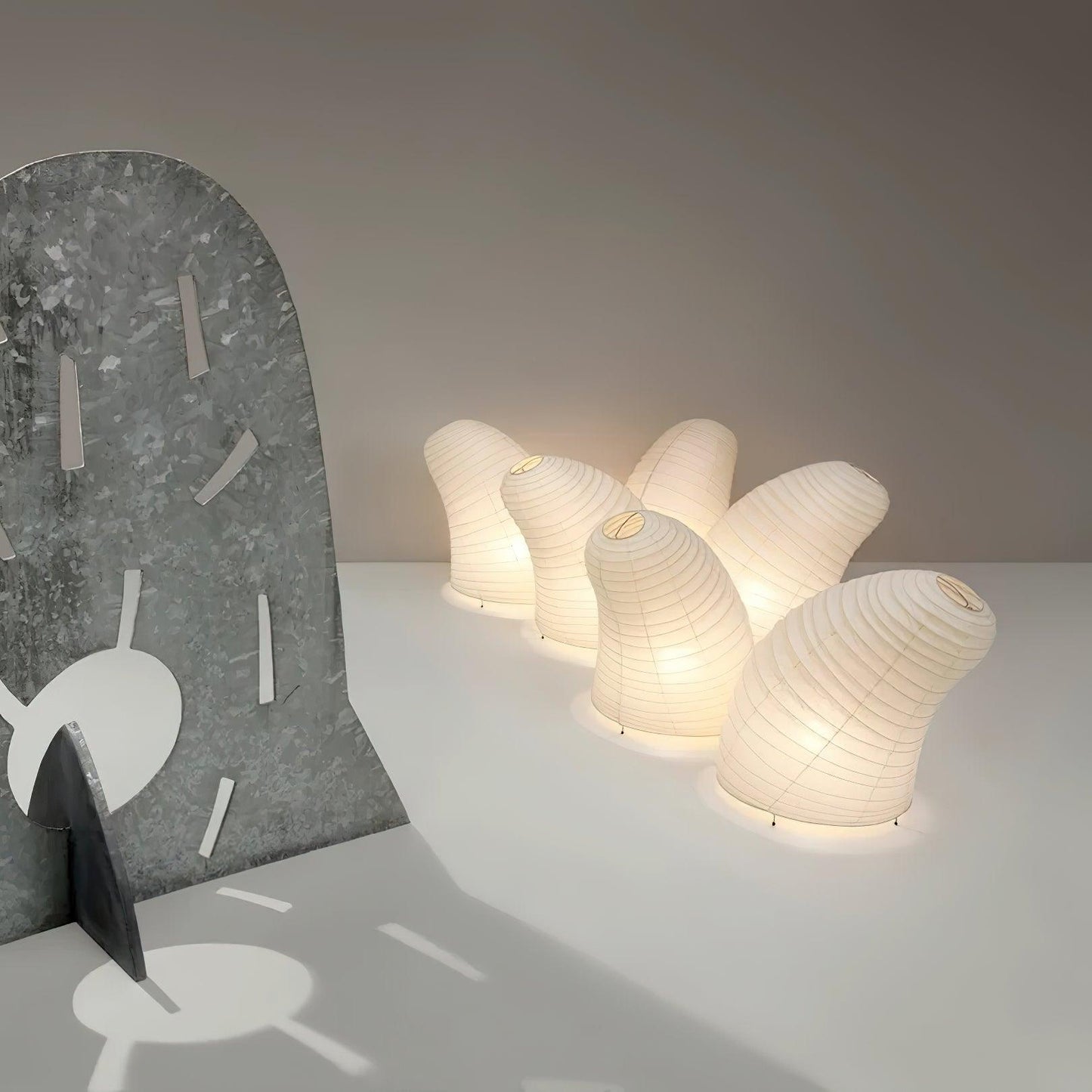 Kryntaleo | Japanse Geribbelde Bamboe Silhouet Oosterse Accent Tafellamp