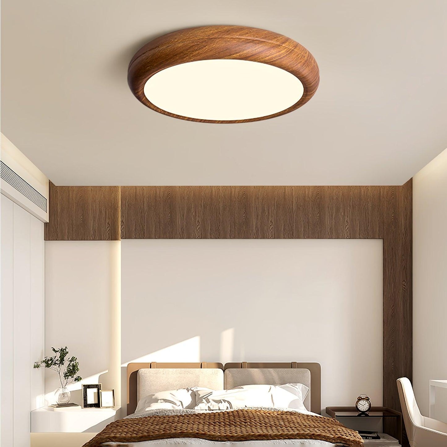 Liro | Elegante Ronde Houtnerf Plafondlamp