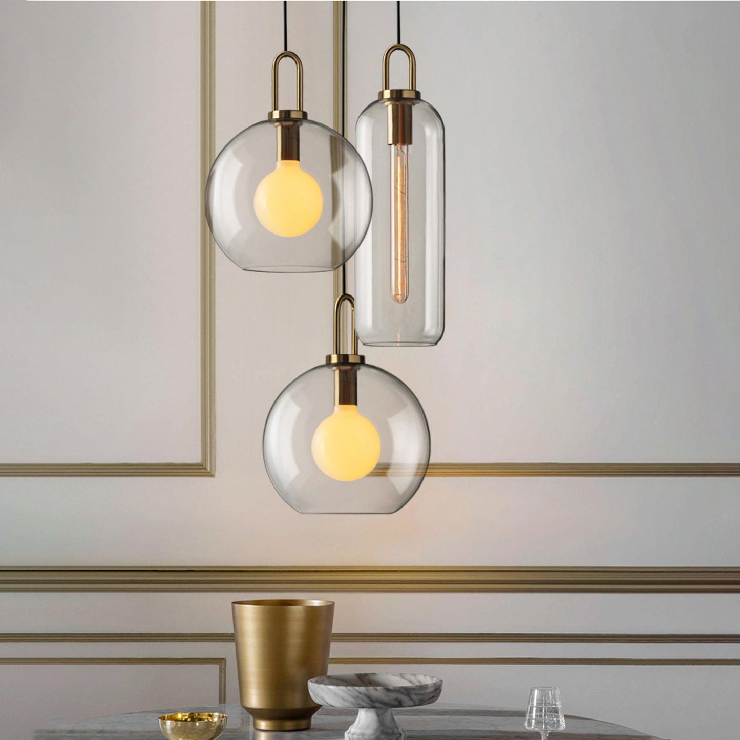 Kyntara | Hedendaagse Asymmetrische Elliptische Glazen Hanglamp