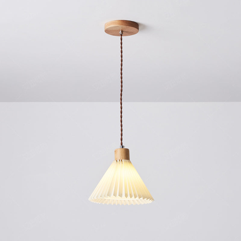 Luvithos | Architectonische Cluster Plissé Geplooide Houten Hanglamp