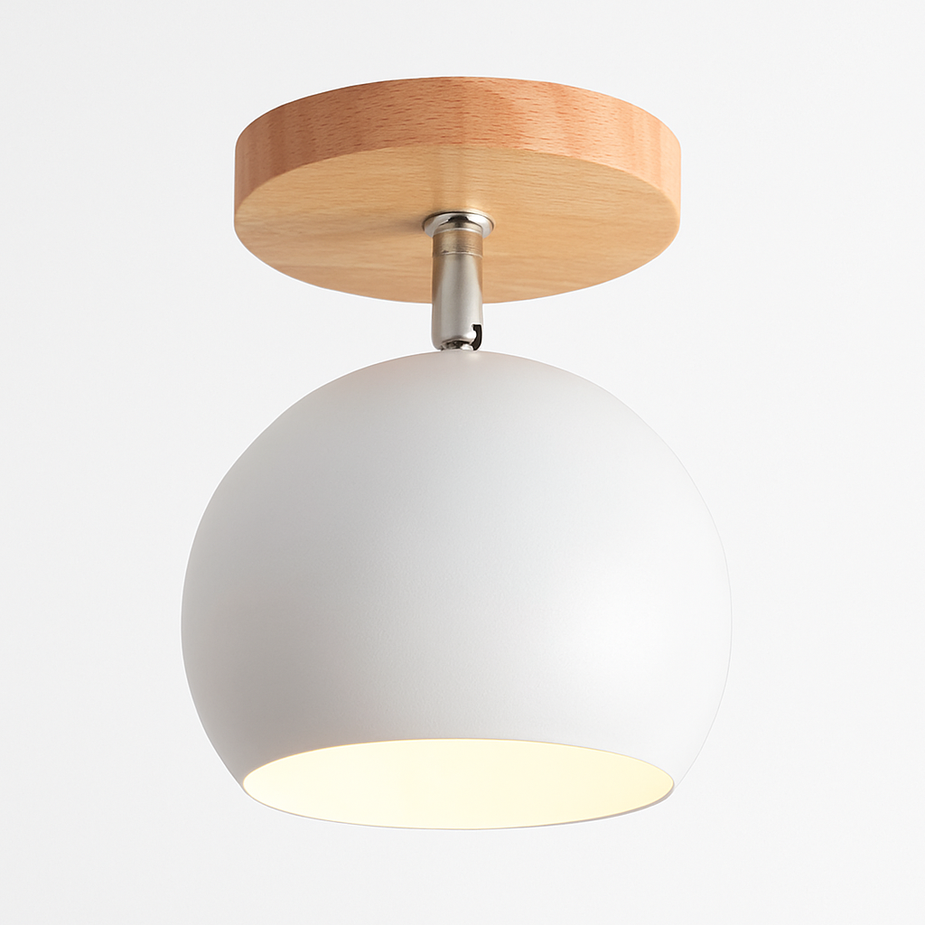 Dervian | Moderne Sferische Verstelbare Hout- en Metalen Plafondlamp