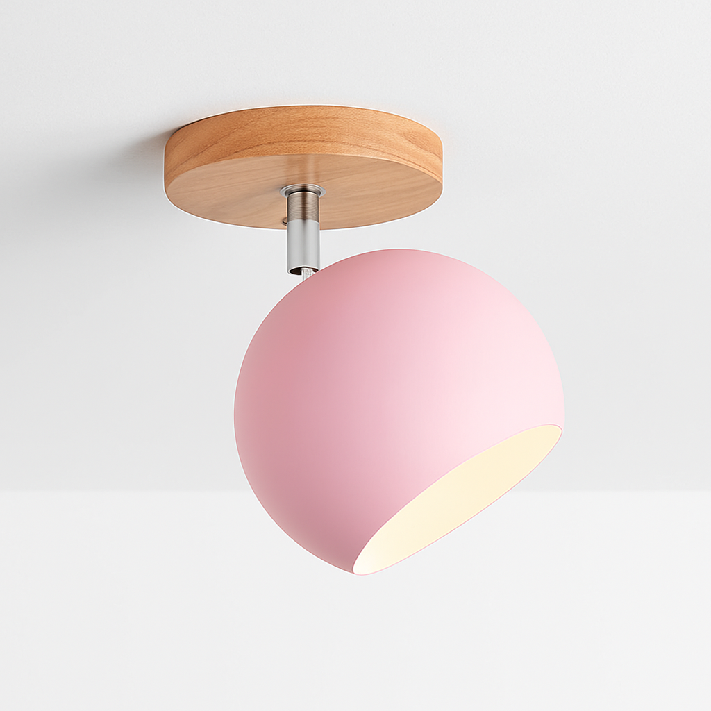 Dervian | Moderne Sferische Verstelbare Hout- en Metalen Plafondlamp