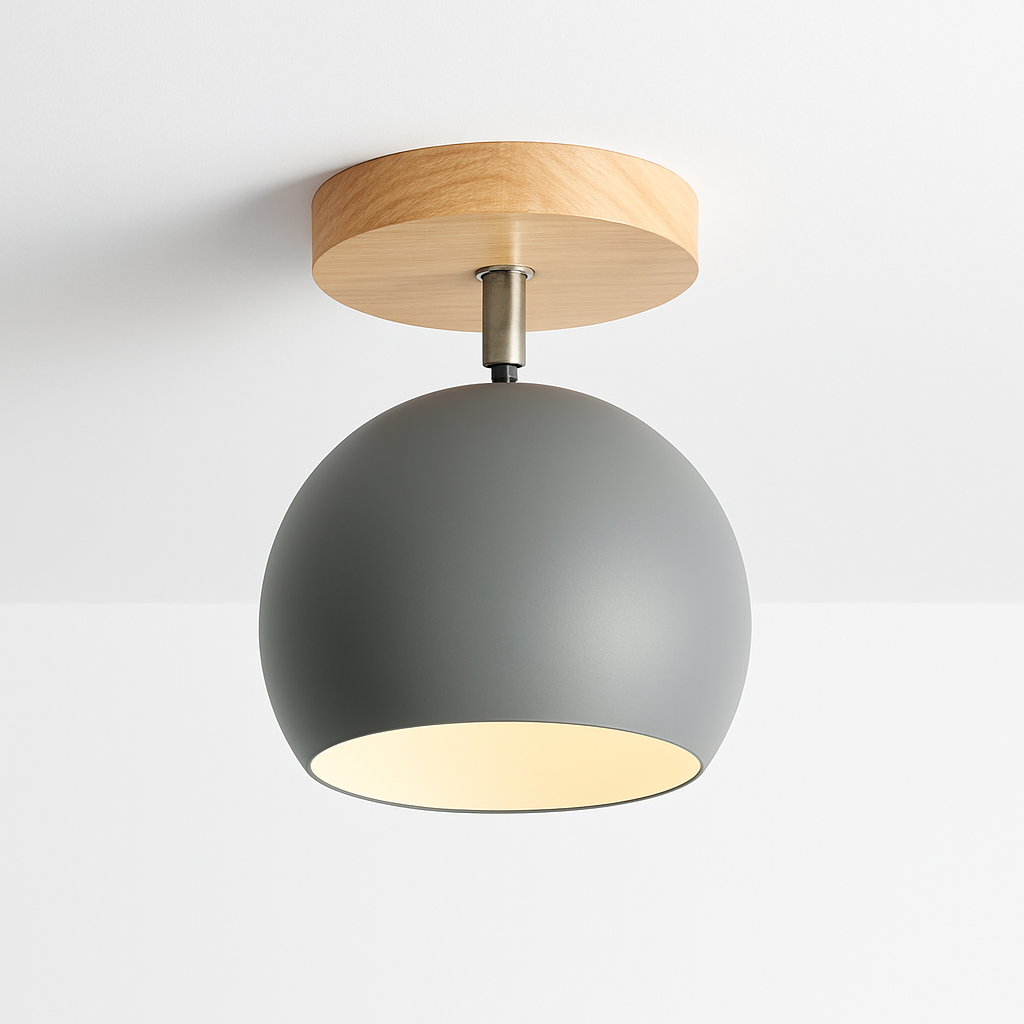 Dervian | Moderne Sferische Verstelbare Hout- en Metalen Plafondlamp