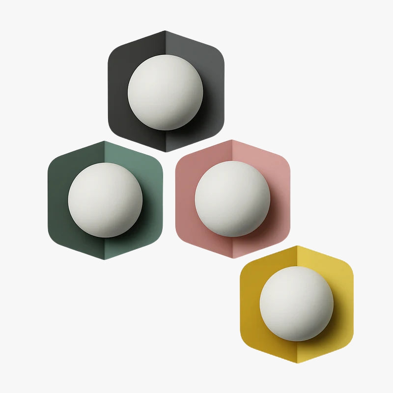 Veltryx | Minimalistische Matglazen Bol Moderne Metalen Wandlamp