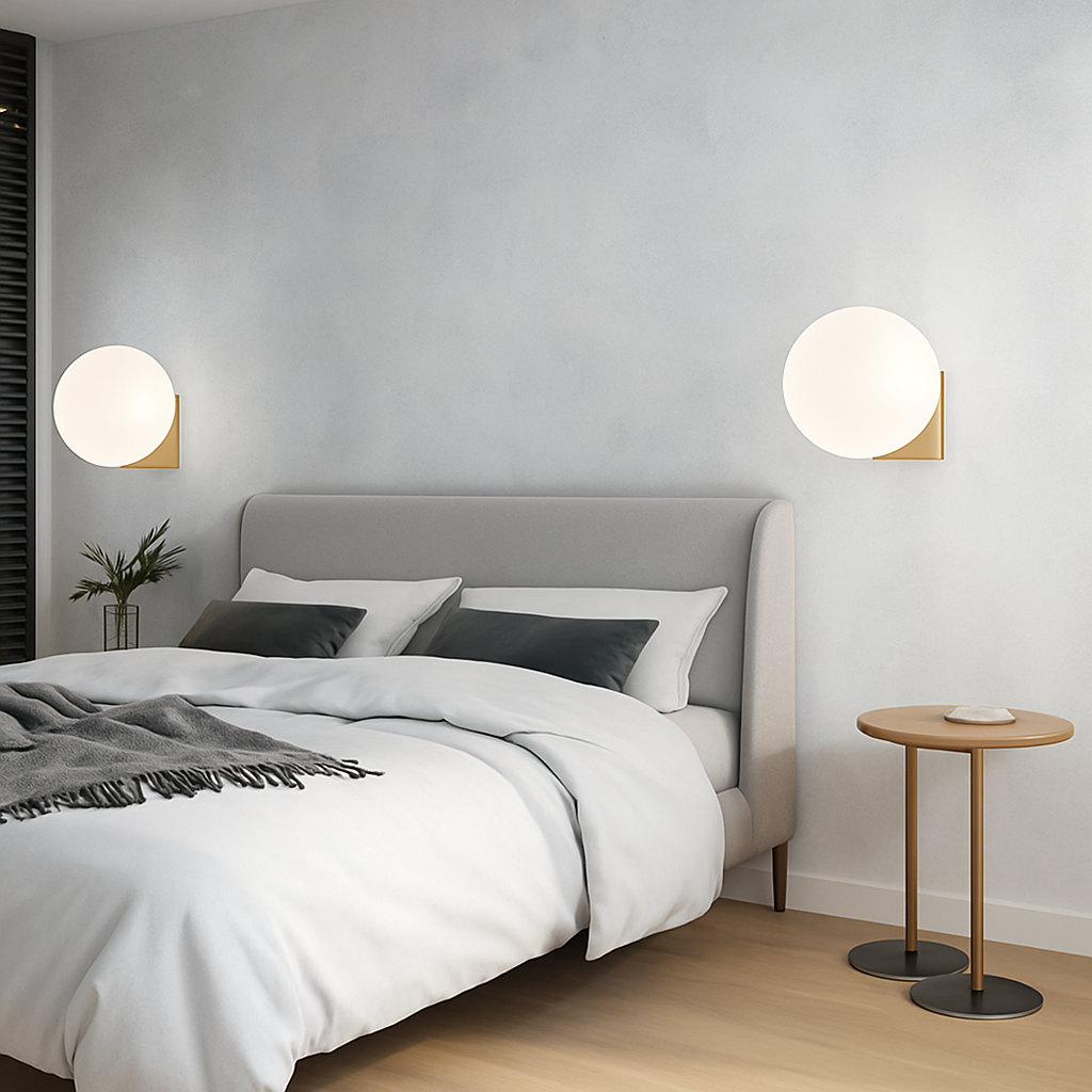 Krythium | Architectonische heldere bol artistieke wandlamp