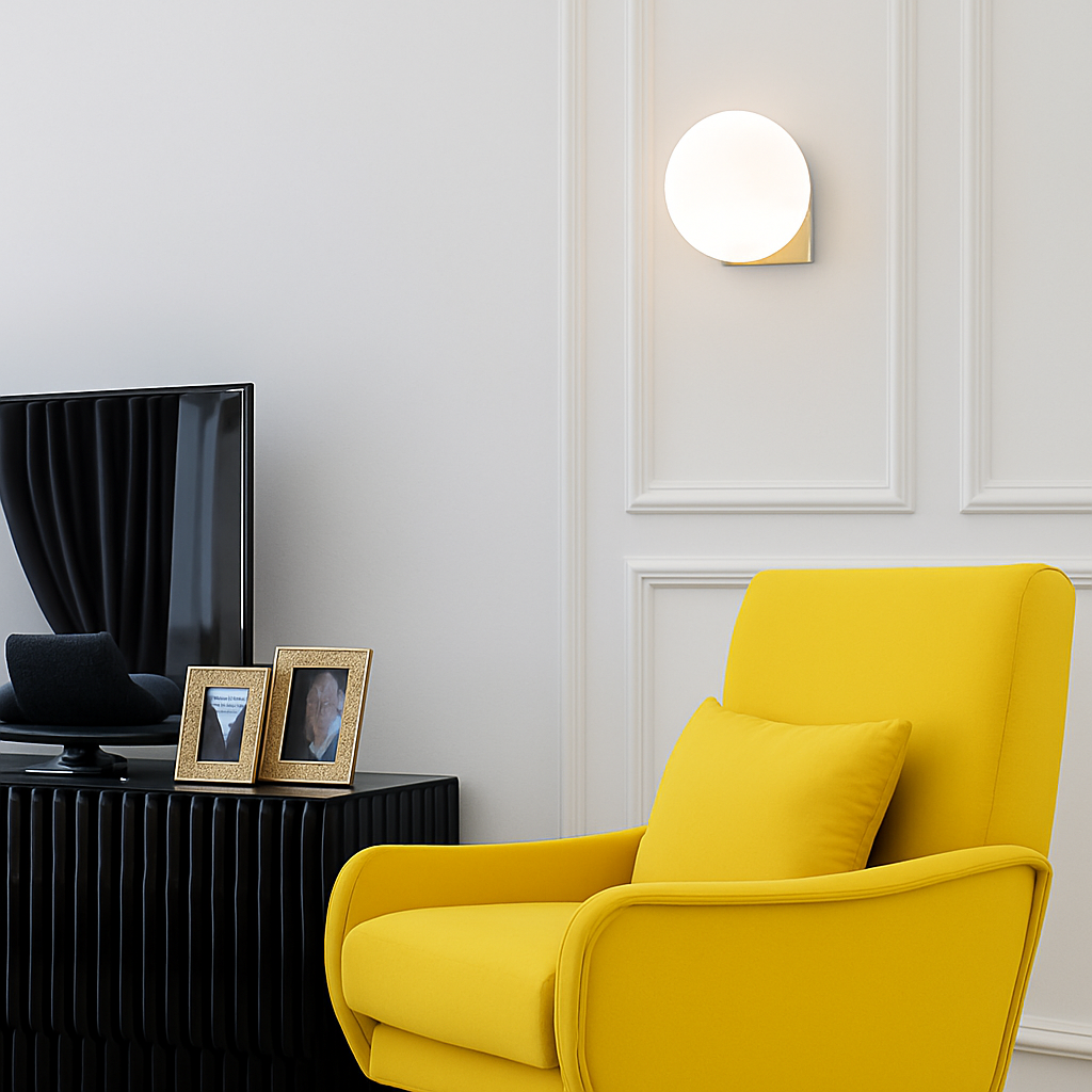 Krythium | Architectonische heldere bol artistieke wandlamp