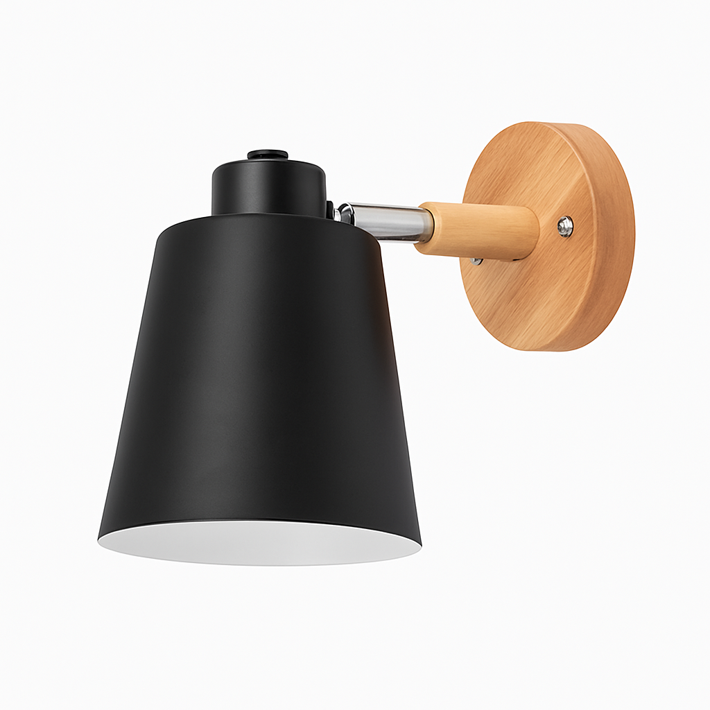 Velmoria | Verstelbare LED Metalen Wandlamp Met Houten Bevestiging