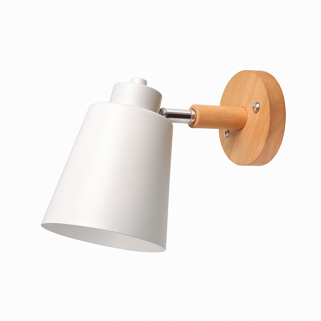 Velmoria | Verstelbare LED Metalen Wandlamp Met Houten Bevestiging