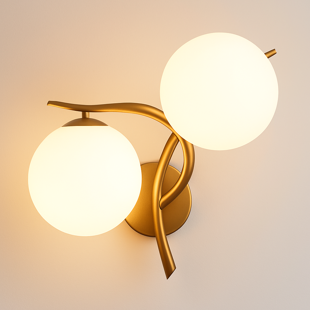 Kynthell | Minimalistische Kruisende Sculpturale Glazen Bol Wandlamp