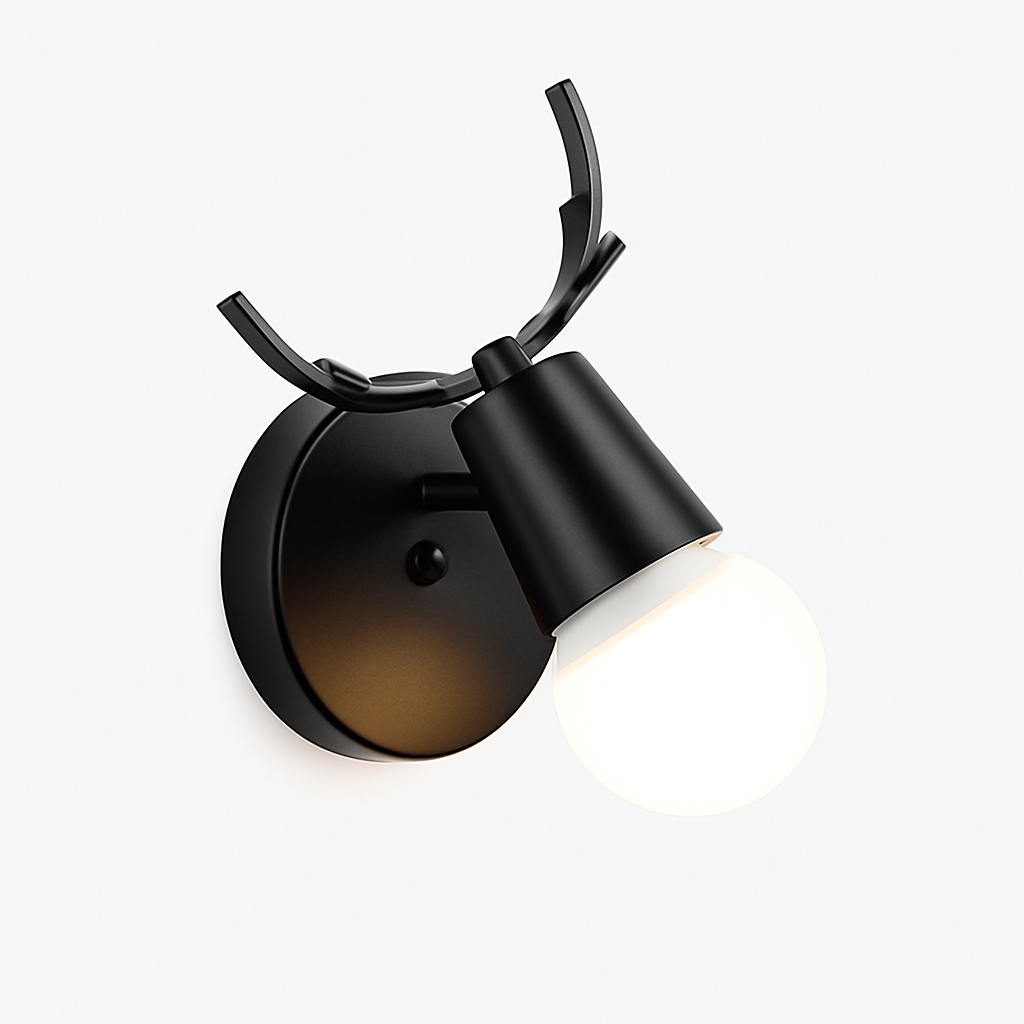 Virello | Gesculpteerde Herten Gewei Hout en Metaal Moderne Wandlamp