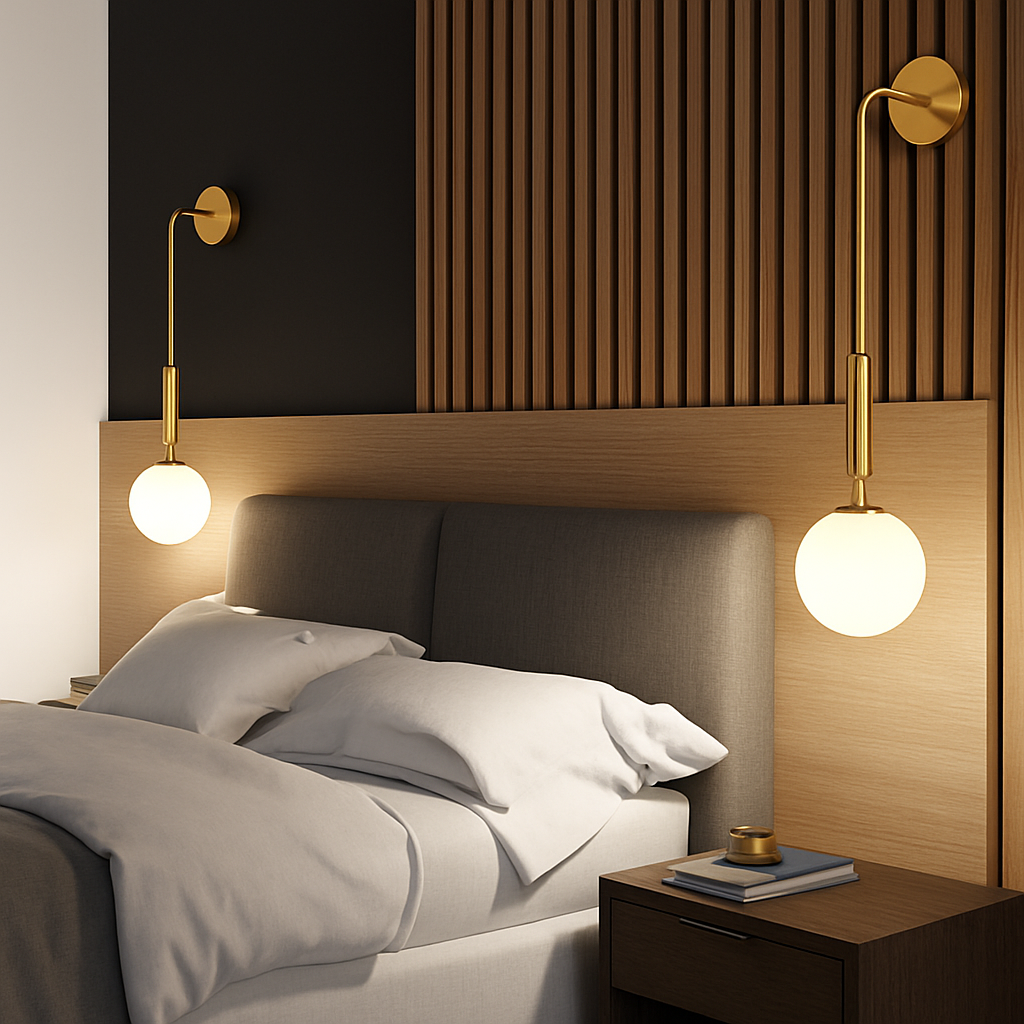 Velentia | Minimalistische matte bol noordse glazen wandlamp