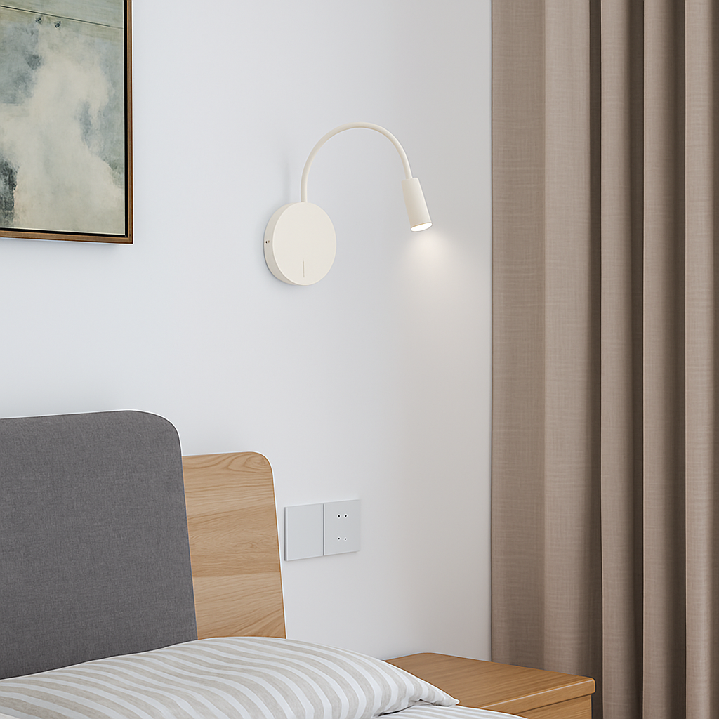 Delvoryn | Minimalistische Verstelbare Zwanenhals Leeswandlamp