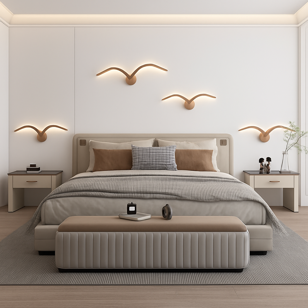Kelthrom | Noordse Sculpturale Vogelvorm Acryl Wandlamp