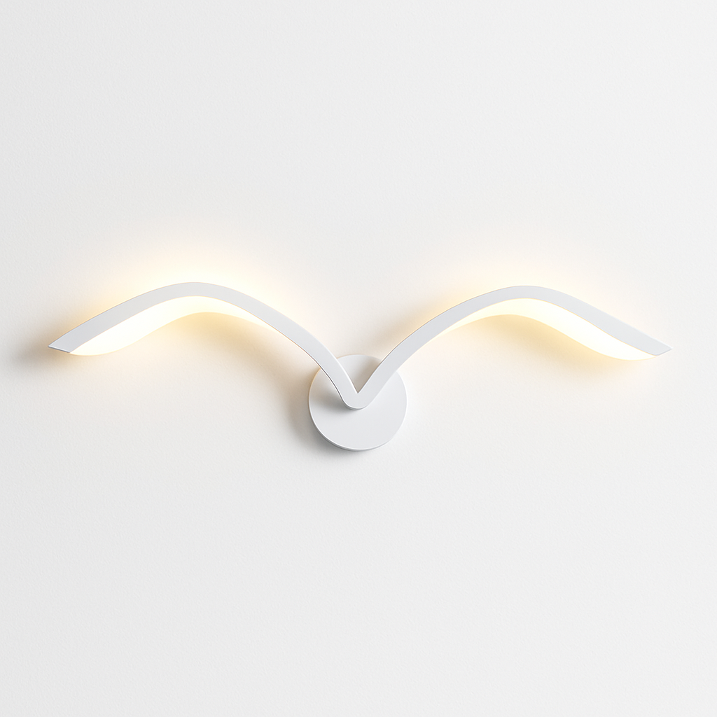 Kelthrom | Noordse Sculpturale Vogelvorm Acryl Wandlamp