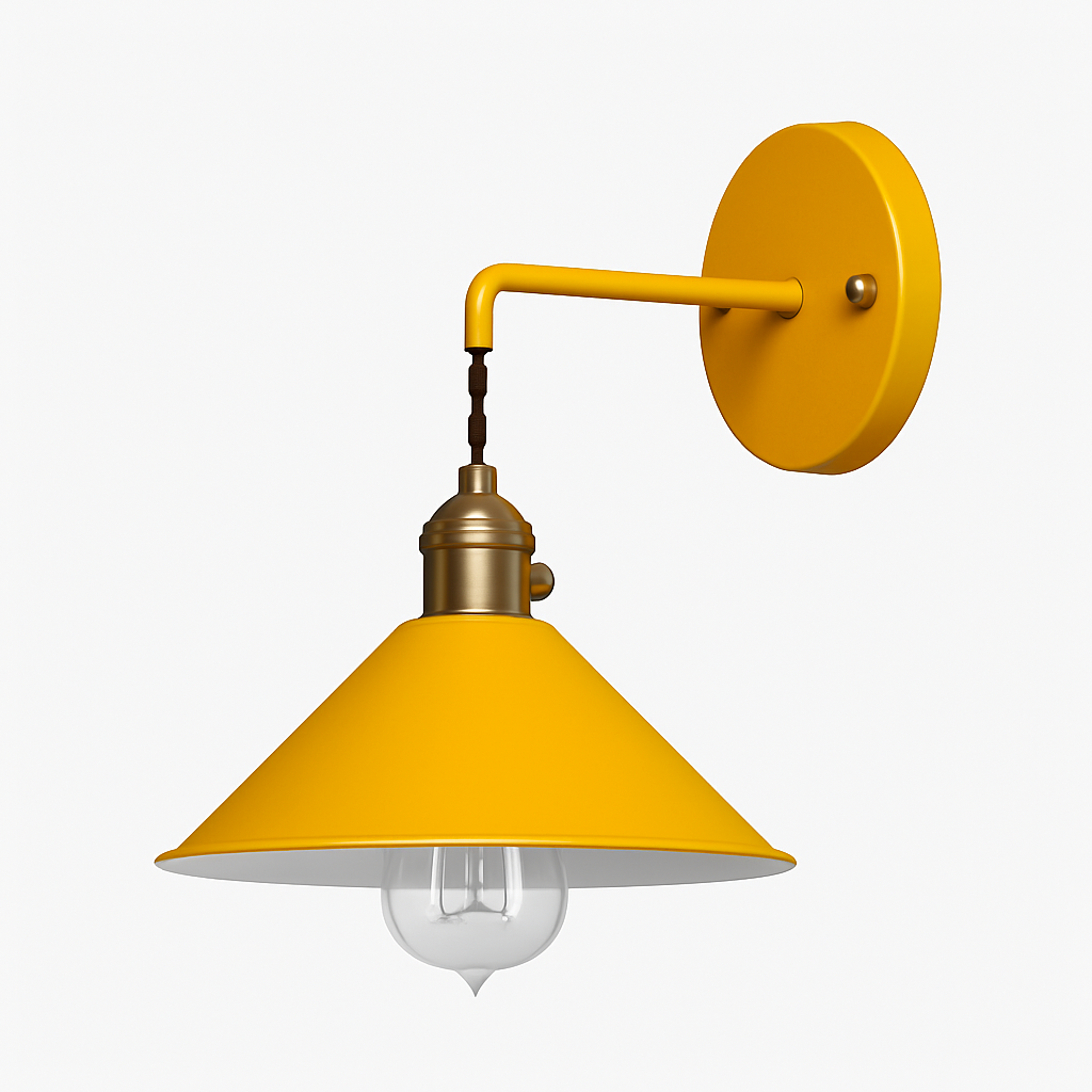 Velmory | Vintage Beschilderde Metalen Naar Beneden Gerichte Kap Moderne Wandlamp