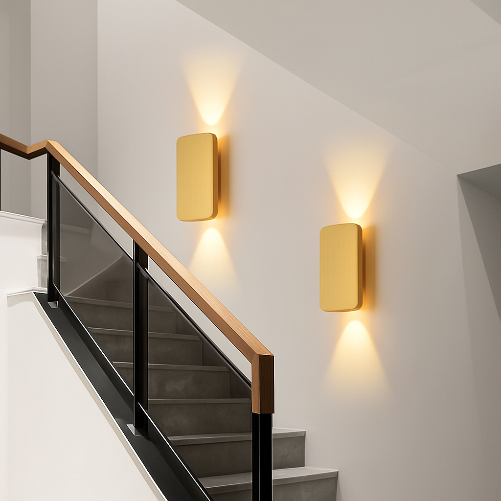 Zandrelis | Moderne Rechthoekige Profiel Dubbele Straal Wandlamp