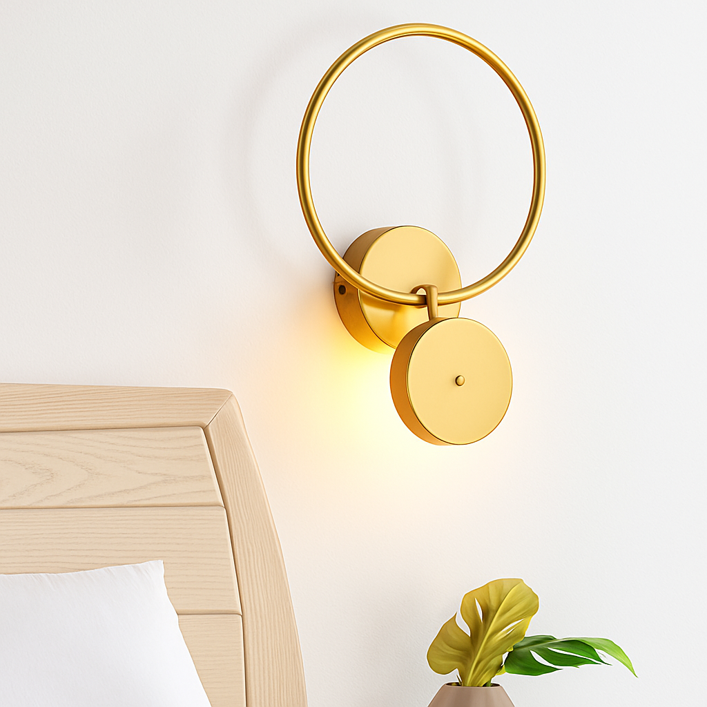 Belmontis | Geometrische Vergulde Schijf Opbouw Wandlamp