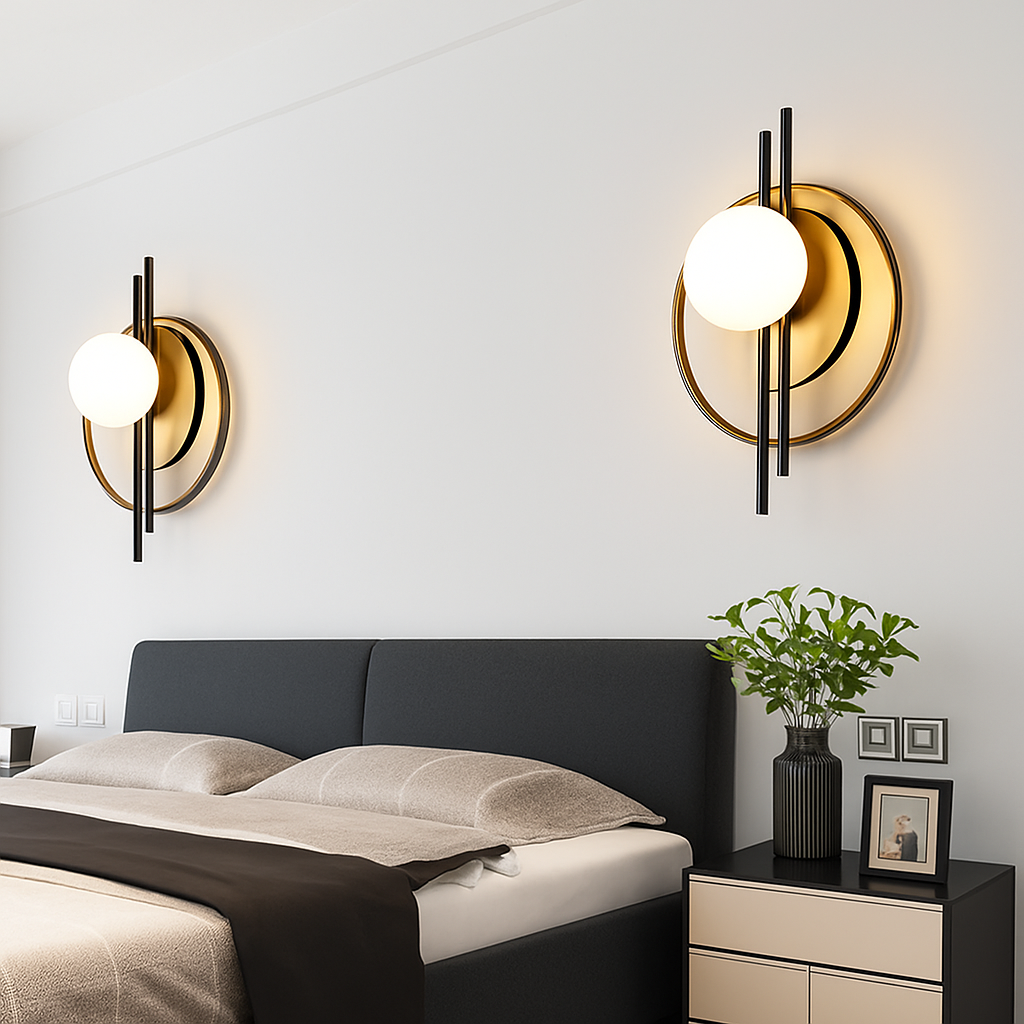 Belmontis | Geometrische Vergulde Schijf Opbouw Wandlamp