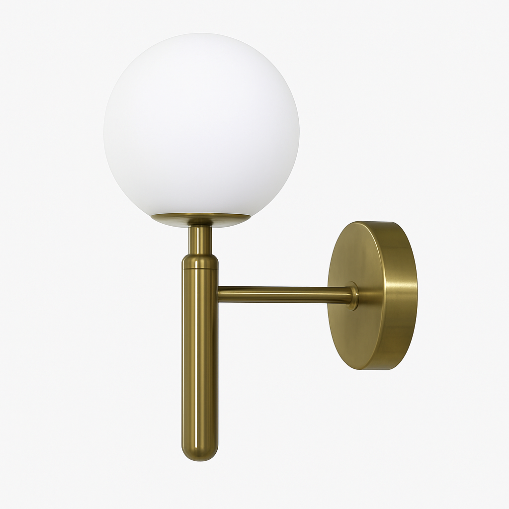 Belgracia | Geometrische Bol Transparante Kap Gepoedercoat IJzeren Wandlamp