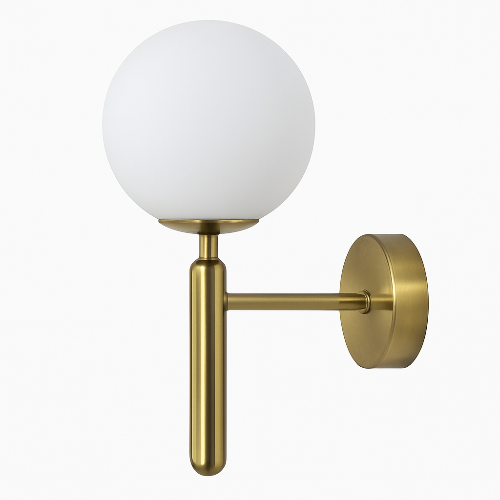 Belgracia | Geometrische Bol Transparante Kap Gepoedercoat IJzeren Wandlamp