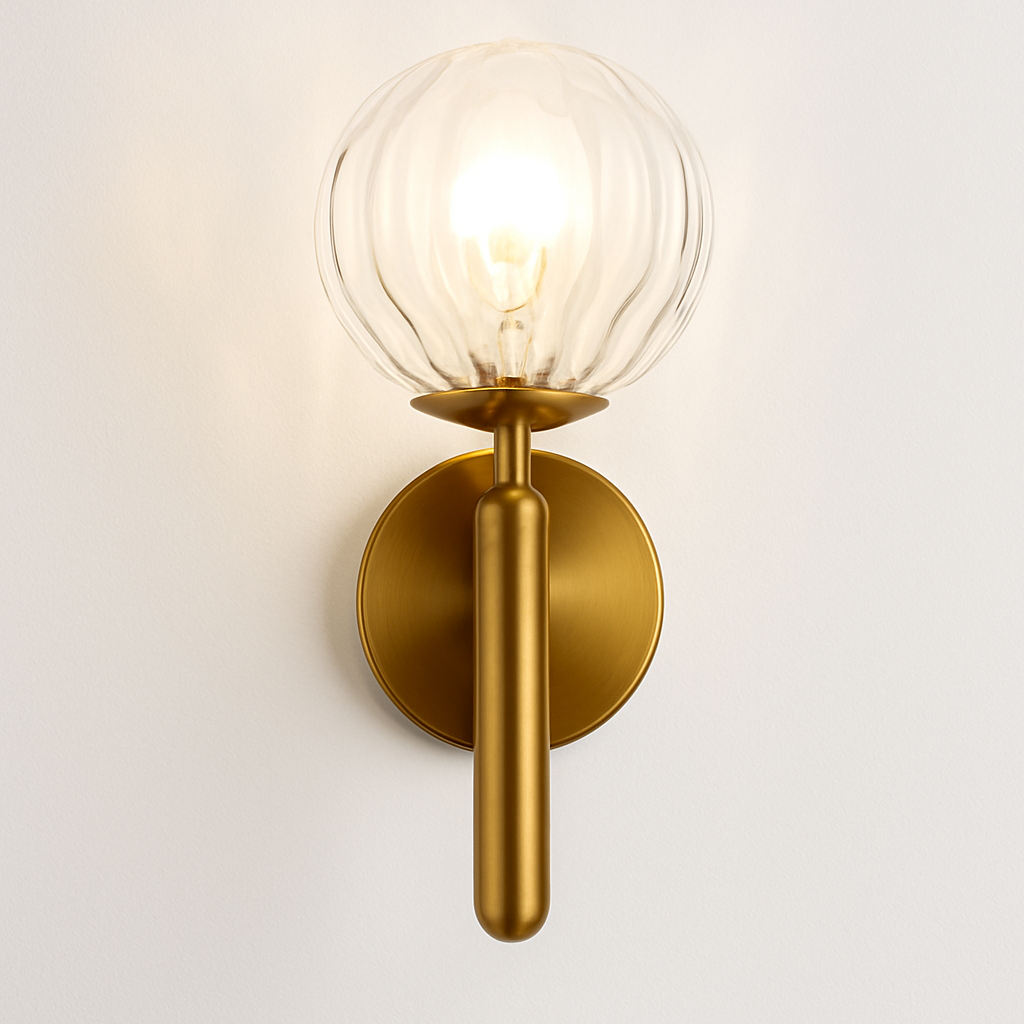 Belgracia | Geometrische Bol Transparante Kap Gepoedercoat IJzeren Wandlamp