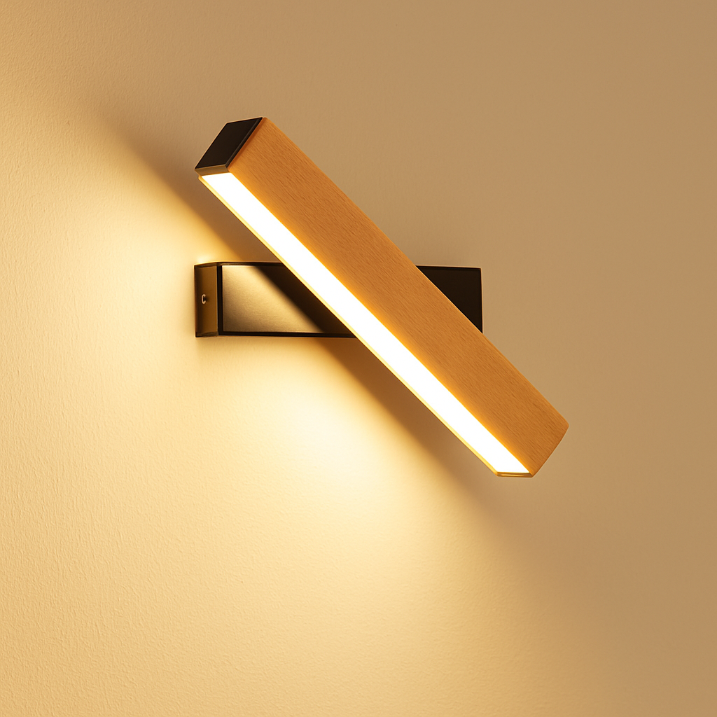 Veldromi | Scandinavische cilindrische draaibare houten leeswandlamp