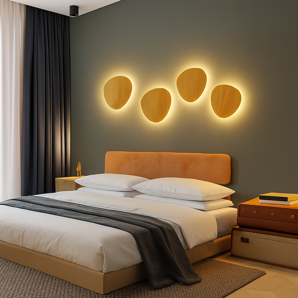 Velithen | Scandinavische Ovale Houten Op-en-Neer Glazen Wandlamp