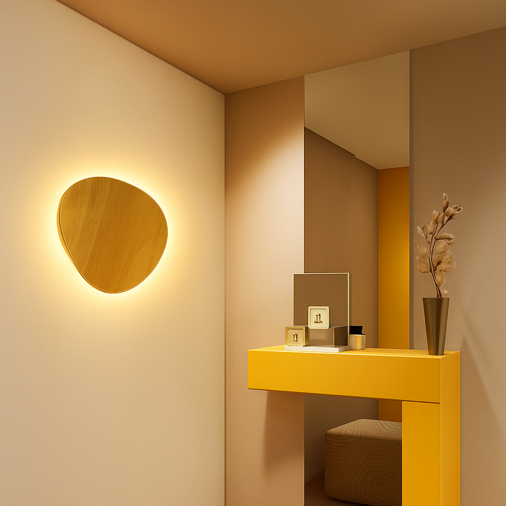 Velithen | Scandinavische Ovale Houten Op-en-Neer Glazen Wandlamp