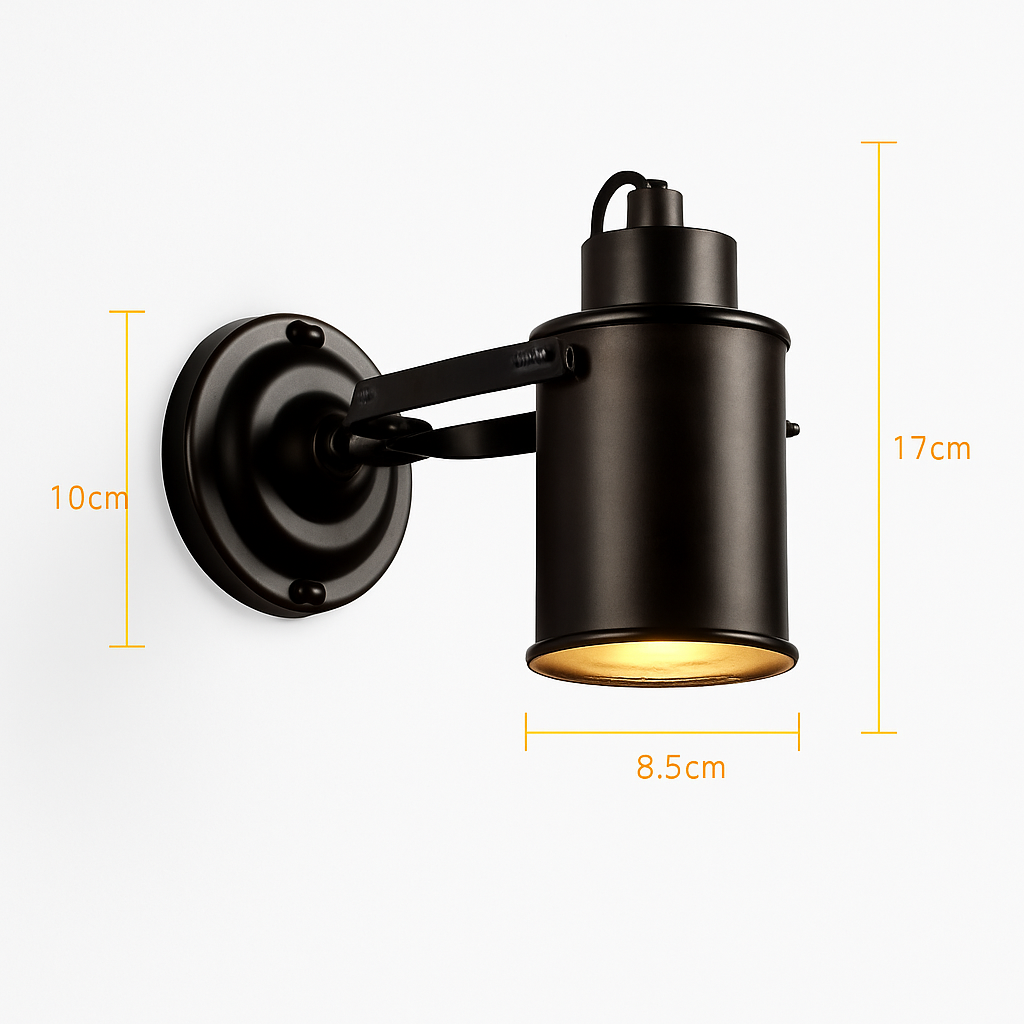 Vesquro | Verstelbare Industriële Metalen Spot Wandlamp