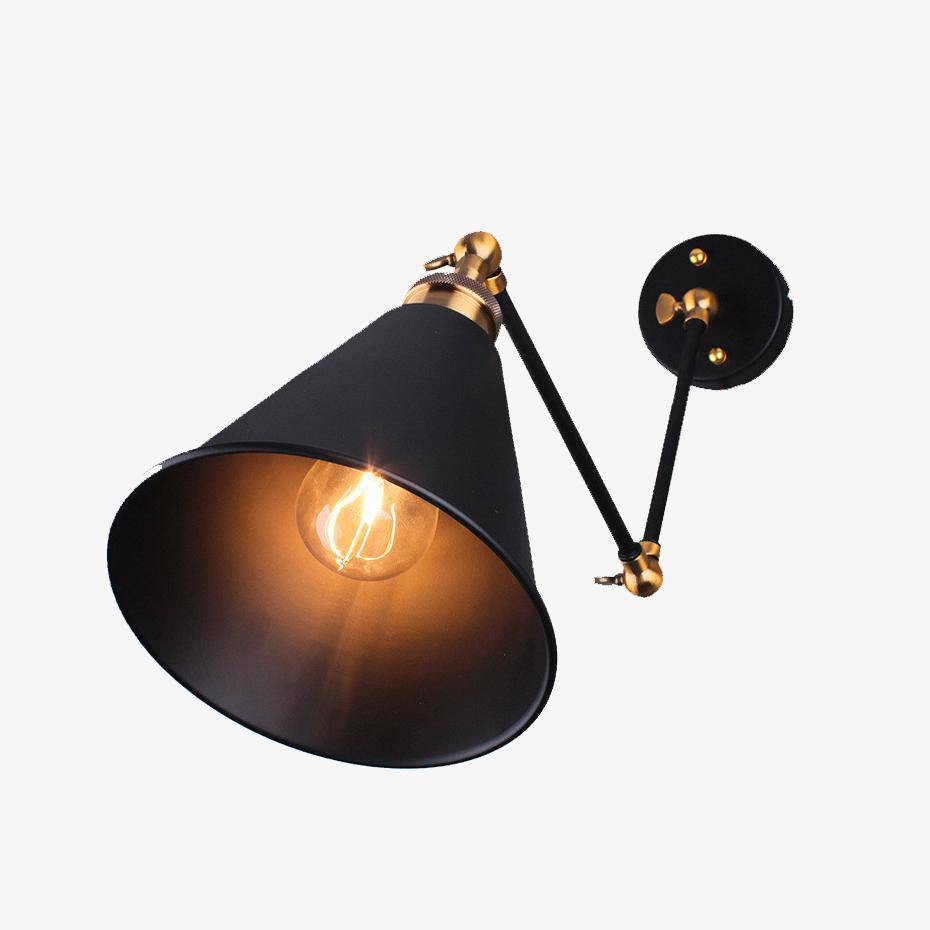 Zandroma | Vintage koepelvormige stalen verstelbare wandlamp