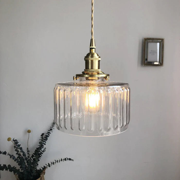 Viridis | Retro Textuur Glazen Cilinder Hanglamp
