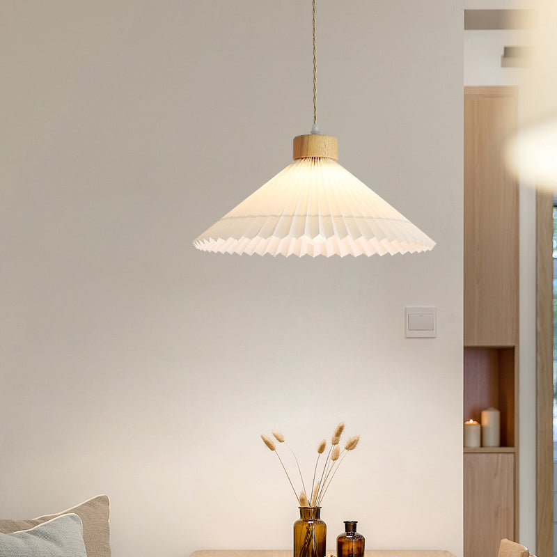 Luvithos | Architectonische Cluster Plissé Geplooide Houten Hanglamp