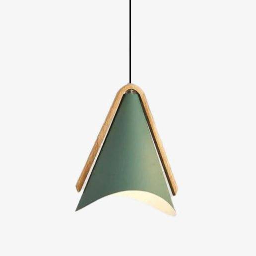 Veldoran | Noordse taps toelopende houten en ijzeren hanglamp